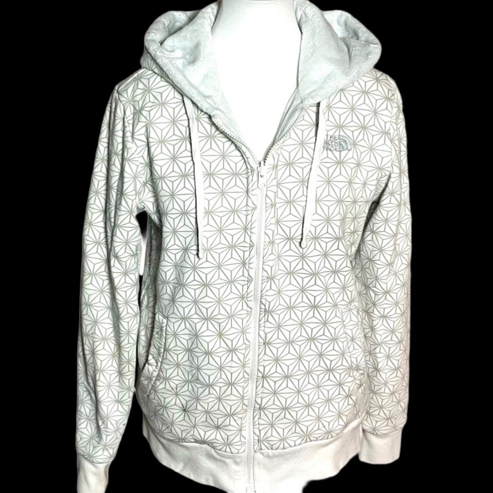 North Face Reversible Cotton Polar Fleece Hoodie Jacket Women’s Sz L Streetwear - Picture 2 of 11